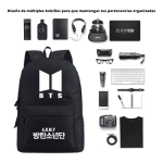 MOCHILA LUMINOSA BTS - NEGRO - Imagen 3